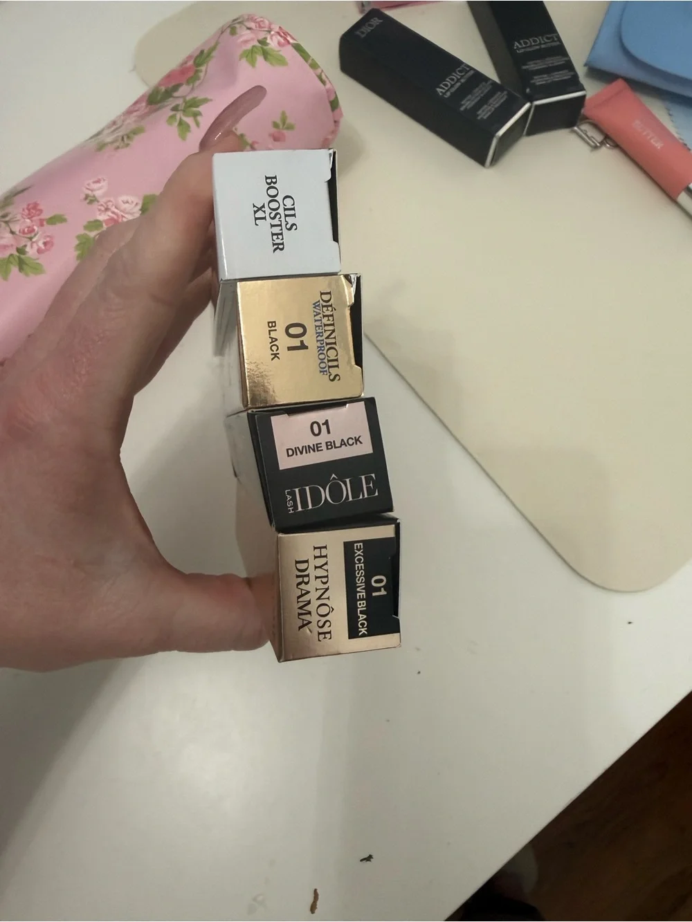 Lancome Mascara Set in Silver, Black, Gold